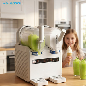 2 Tank Slush Ice Machine OEM Factory No Ice Needed 7 Preset Programs Frozen Drink <b>Maker</b> Smoothies <b>Milkshakes</b> Wholesale - Product Image 1