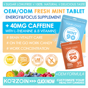 โรงงานผลิตโดยตรง รับผลิตแบบ OEM แบรนด์ส่วนตัว อาหารเสริมคาเฟอีนธรรมชาติเพิ่มพลังงานและสมาธิ แบบเม็ดเคี้ยวละลายได้ รสกาแฟ - Product Image 2