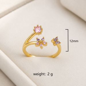 Classic Fashion <b>Heart</b> Shape Brass Ring for Women <b>Sweet</b> Girls Exquisite Shiny Zircon Open Ring - Product Image 5