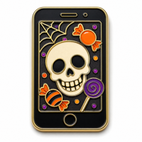 En gros, Pin's en émail souple pour Halloween, en métal, en forme de téléphone, avec motifs fantôme, citrouille, bonbon, personnalisable avec logo, cadeau Kawaii