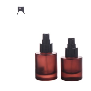 2025 nouveau Pulida mat ambre <span class=keywords><strong>rouge</strong></span> givré luxe soins de la peau Lotion pompe bouteille pot 120ml verre cosmétiques bouteille emballage ensemble - Product Image 1