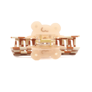 Pinzas de Pelo Cuadradas Marrones de Diseño Creativo, Pinzas de Pelo de un Solo Color para Niñas, Pinza de Pelo de Acetato Personalizable con Flores de Dibujos Animados - Product Image 5