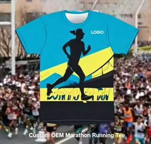 Maglietta da Corsa Personalizzata OEM ODM, Asciugatura Rapida, Stampa Integrale, T-Shirt Sportiva per Maratona, Logo Personalizzato, Uniforme da Gara in Sublimazione - Product Image 1