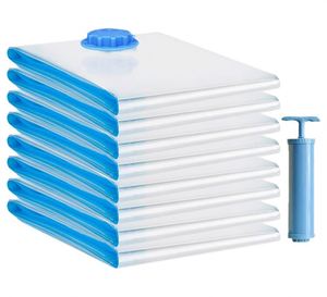 <b>Vacuum</b> Storage <b>Bag</b> High Quality Space Saver <b>Vacuum</b> Compression Storage Set70-80 Micron ABK3333 (12bags+1pump) - Product Image 1