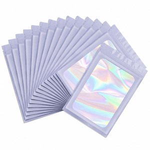 Customize Food Grade Flat Pouch Zipper <b>Lock</b> Plastic Mylar Packaging <b>Bag</b> Holographic Pouch 3.5g 7g 14g Smell Proof Packaging <b>Bag</b> - Product Image 3
