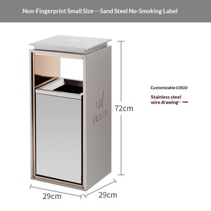 Poubelle à cendres autonome en acier inoxydable à dessus ouvert, spécifiquement conçue <span class=keywords><strong>pour</strong></span> les hôtels, les entrées d'ascenseurs, les couloirs et les espaces publics commerciaux - Product Image 6