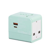 Adaptador de Viaje Universal FOXCAN 20W PD, Enchufe Internacional Todo en Uno con USB-A/C y Logotipo Personalizado