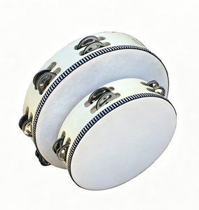 Wholesale 8-Inch Wooden Double-Row Tambourine Orff Percussion <b>Instrument</b> Jingles Tambourine Wooden Hand Drum <b>Musical</b> Toy - Product Image 2