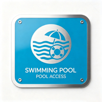 Panneau personnalisé pour piscine d'hôtel, plaque métallique avec règles de la piscine, panneau mural extérieur imperméable