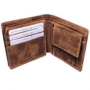Portefeuille court pour homme en cuir véritable personnalisé, motif étoile brodé, lettre tendance, fermeture ouverte, étanche, 5 pouces, pour cadeau, argent liquide et cartes BS - Product Image 5