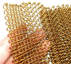 Rideaux en maille métallique à mailles plates tissées pour la décoration de cloisons, restaurants, salons – Tailles personnalisables, découpe/pliage - Product Image 1