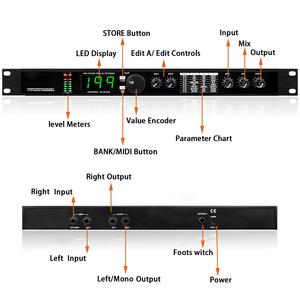 Recordio GAX-4II Procesador DSP Profesional de Reverberación Digital y Multiefectos, Ecualizador Activo Estéreo, Micrófono Vocal Metálico - Product Image 1