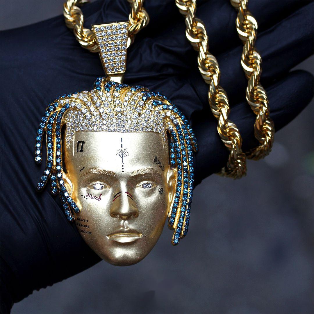 Colar com pingente em ouro 3d, pingente de cabeça da moda, real, de ouro  3d, xxxtentacion, colar, pingente de hiphop, tatuagens faciais, esmaltes  coloridas| Alibaba.com, image size:1080x1080