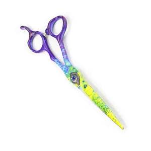 กรรไกรตัดผมสีกระดาษกรรไกรตัดผมเหล็กเหล็กพร้อมที่วางนิ้วและสกรูแฟนซี - Product Image 3