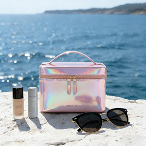 <span class=keywords><strong>Pochette</strong></span> de maquillage de luxe <span class=keywords><strong>en</strong></span> <span class=keywords><strong>cuir</strong></span> PU pour <span class=keywords><strong>femme</strong></span>, étui de beauté personnalisé avec fermeture éclair et motif lettres tendance, trousse à cosmétiques - Product Image 1