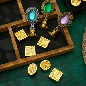 ชุดตราประทับเคลือบขี้ผึ้งแนววินเทจ,พร้อมช้อนขี้ผึ้งละลายกันลวกพร้อมกล่องของขวัญ - Product Image 4