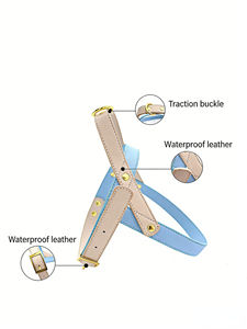 Dafeel Wholesale Soft Real PU Leather Dog <b>Harness</b> And <b>Leash</b> Set Personalized Designer Small Puppy <b>Harness</b> <b>Leash</b> - Product Image 5