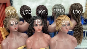 <span class=keywords><strong>Jennifer</strong></span> – perruque tressée avec boîte de dentelle, vente en gros, perruques africaines Micro tressées avec dentelle frontale, fournisseurs de perruques tressées avec cornet pour femmes noires - Product Image 6