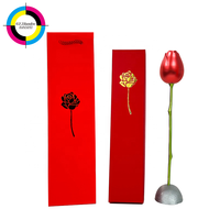 Juego de Cajas de Regalo Rojas de Dos Piezas con Lámina Dorada en Relieve - Material Reciclable Ecológico, Ideal para Regalos Personalizados de Boda o Festivos