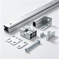 Supports de montage de panneaux solaires personnalisés, pièces d'extrusion en aluminium usinées CNC, système photovoltaïque OEM