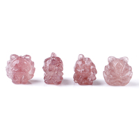 Vente en gros de pierres précieuses en vrac cristal fraise quartz bracelet à breloques design breloques sculpture renard pour bracelet fabrication de bijoux DIY