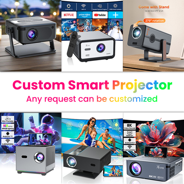 XNANO Factory Direct Sales Custom Design Logo Quality Assurance HA109 Mini Projector Android 11 720P LCD Manufacturer Wholesale