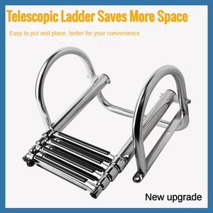 Escalera marina de acero inoxidable 316, escalera plegable oculta para yate, barandilla arqueada, escalera de lanzamiento telescópica - Product Image 3