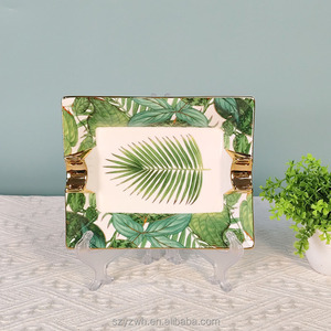 Vintage Green Leaf 19.6cm Cigar <b>Ashtray</b> Home Office Living Room Decoration Ceramic <b>Ashtray</b> - Product Image 3