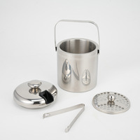 Seau à glace cylindrique en acier inoxydable 304, design moderne et minimaliste, portable pour l'extérieur, idéal pour bars musicaux, KTV, refroidissement de bière et de vin