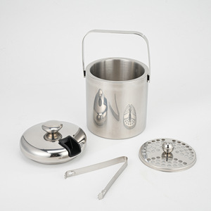 Cubo de Hielo Cilíndrico de Acero Inoxidable 304, Portátil, Diseño Moderno y Minimalista para Exteriores, Bares, KTV, Enfriador de <span class=keywords><strong>Cerveza</strong></span> y Vino - Product Image 2