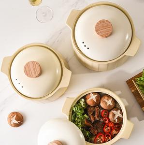 Grano di legno casseruola stufato pentola gas domestico ceramica ad alta temperatura pentola di pietra stufa a gas grande argilla pentola di riso zuppa casseruola - Product Image 6