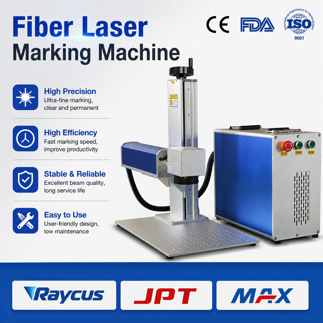 High Speed Fiber Laser Marking Machine MOPA JPT 20W 30W 50W Color Marking for Metal Nameplate Serial Number