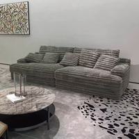 Canapé-lit nuage en peluche de style italien, une place, profondeur d'assise extra-large, en velours côtelé épais, style Wabi-Sabi, haut de gamme, moderne pour villa