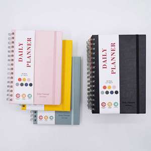 Carnet à spirales A5 avec couverture imperméable, poche renforcée, bande élastique, carnet à spirales personnalisé avec logo d'entreprise, vente en gros - Product Image 5