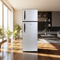 Réfrigérateur à double porte 218L/7,5 pieds cubes avec congélateur supérieur, économe en énergie, faible bruit, portable, électrique, pour usage hôtelier, OEM/ODM