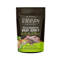 Grosir Food Grade kustom dicetak ritsleting datar plastik Ziplock kering daging Biltong kemasan makanan tas sapi dendeng kemasan