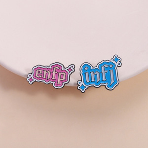 Spilla con Lettere delle Personalità MBTI, INFJ <span class=keywords><strong>ENFP</strong></span>, Pin Smaltato, Accessori Trendy in Stile Ins, Badge in Lega di Zinco - Product Image 1