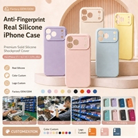 Casing iPhone Anti-Sidik Jari dari Silikon Asli yang Dapat Dikustomisasi untuk iPhone 17 16 15 14 Pro Max, Pelindung Silikon Solid Premium Anti-Benturan