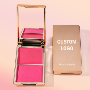 Nuovo Blush di Lusso in <span class=keywords><strong>Polvere</strong></span> Rosa Dorato, Logo Personalizzato, Lunga Durata, Finitura Opaca e Luminosa, Vibrante Blu Rosa 2 in 1 - Product Image 2