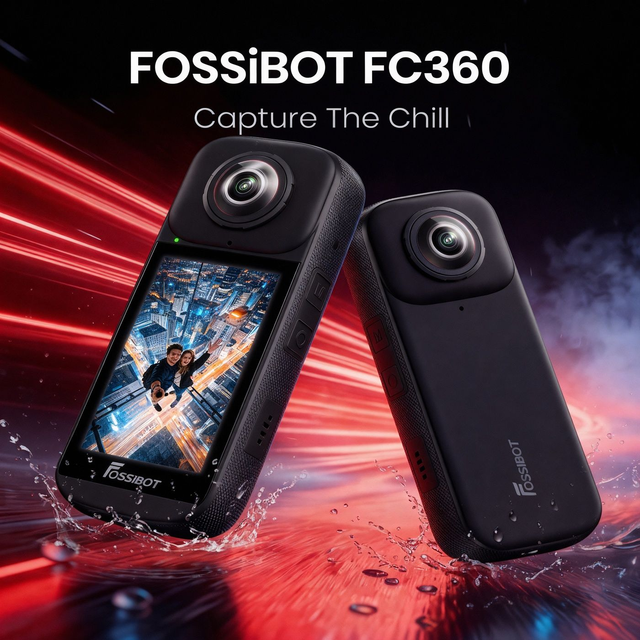 Fossibot FC360 8K 30FPS 360 Video Handheld Camera 48MP Photography 3 Inch Touch Screen Waterproof Wide Angle Action Sports