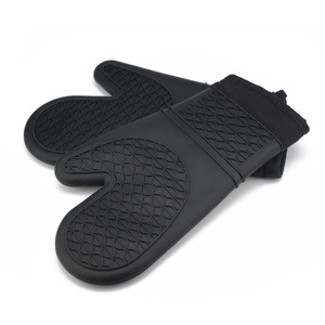 Mitaines de four en silicone antidérapantes et résistantes à la chaleur pour la cuisson et la préparation culinaire avec doublure en coton – Vente en gros - Product Image 4