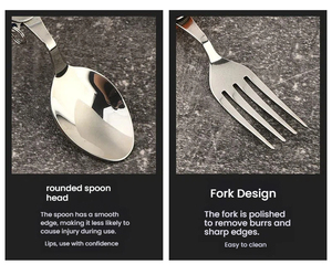 6-in-1 multi-functional camping set fork knife spoon double-layer folding tableware portable versatile camping gadget - Product Image 6