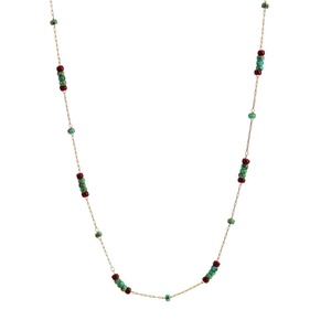 Collar de Cadena de Oro Sólido de 14k y 18k con Piedra Natural y Acero Inoxidable, Resistente a la Decoloración, Hipoalergénico, para Hombres y Mujeres, Estilo Casual de Oficina - Product Image 1
