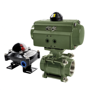 Válvula de Bola de 3 Vías COVNA HK56 DN25 1\" con Actuador Neumático para Vapor, Acero Inoxidable 316, 1000 WOG, Garantía de 90 Días - Product Image 3