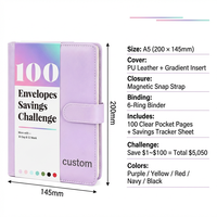 Carnet de notes en gros pour cadeaux de festival, couverture colorée, avec tableau de défi et d'incitation à l'épargne personnalisé, usine de fabrication
