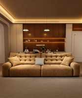 Modernes Italienisches Minimalistisches Modulares Ecksofa Premium Cremeweiß Stoffsofa Mit Massivholz-Akzenten