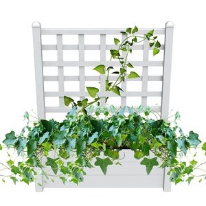 <span class=keywords><strong>Jardinière</strong></span> en plastique PVC blanc, treillis <span class=keywords><strong>pour</strong></span> plantes grimpantes - Product Image 5