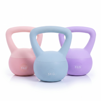 Kettlebell de Cuero PU Suave Relleno de Arena, con Agarre Antideslizante, Base Plana, Diseño Anti-Fugas, Resistente a Caídas, para Gimnasio en Casa y Fitness