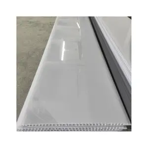 250x7mm feuerfeste Heißpräge-PVC-Wand paneele Wasserdichte weiße flache PVC-Decken bretter für die Reinraum dekoration