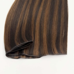 Extensiones de Cabello Genius Weft 1b-4 Color Europeo, Extensiones de Cabello Humano Genius Weft Cosidas a Mano, Muestras Gratis Disponibles - Product Image 3